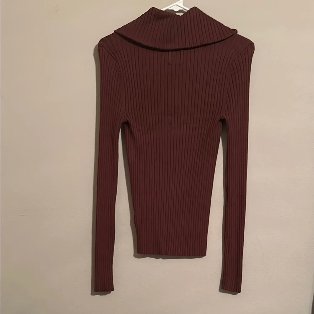 Anthropologie Maeve Fitted Half-Zip Sweater